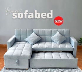 Hot Sales Space Saving L-Shaped Modern Pull Out Sofa Bed Folding Cum Bed with Storage Chaise Foldable Sofa