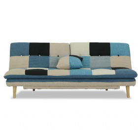 Patchwork Sofa Bed Convertible Multifunctional Sleeper Sofa Folding Sofa to Bed Wooden Foldable
